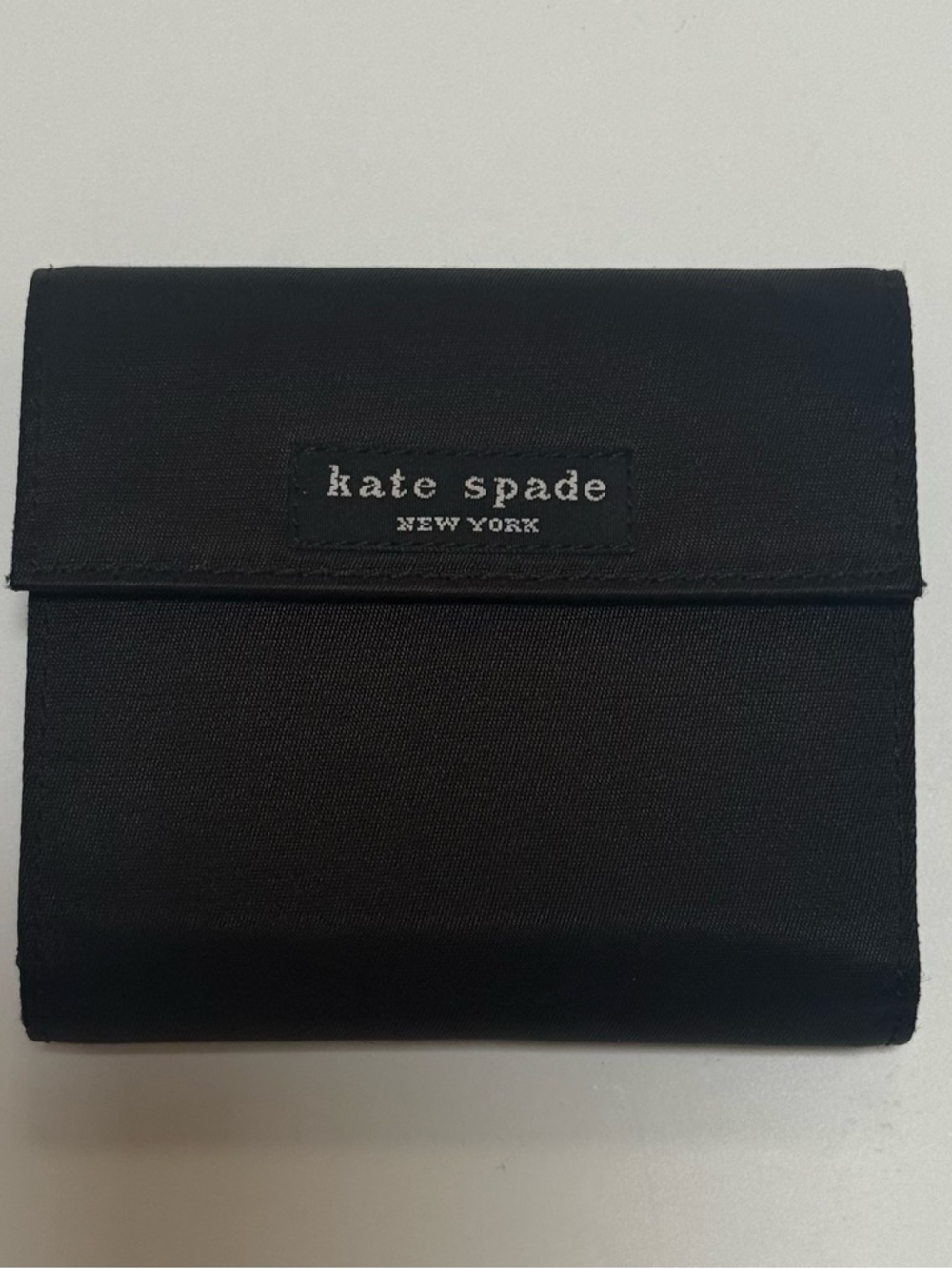 kate spade Vintage 1990s Black Folded Wallet with Logo Patch Like New Condition